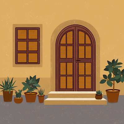 Walks in Spain. españa flat illustration illustration design illustrations illustrator mallorca noise plant plants spain vector walking