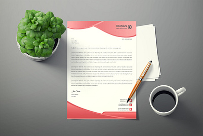 Letterhead Template Design a4 animation background branding design illustration illustrator layout leaflet minimal vector