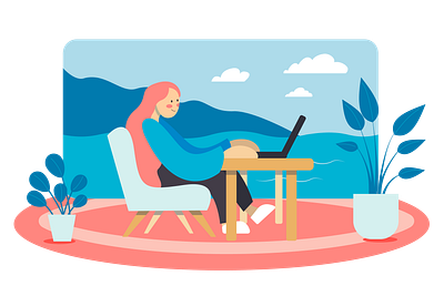 Working from home 2d art art character design concept design design illustration vector webillustration