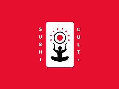 Sushi Cult black cult idol logo man red roll sun sushi