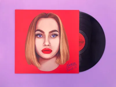 Romantic OD album album art album cover branding club color design digitalart drawing girly hotel illustration lips print red techno vinyl