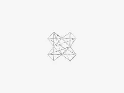 Monogram X structural form of ivi advertising agency agency logo brand identity branding design futuristic minimal silver sound visual identity