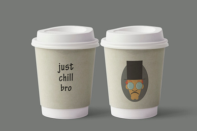 Just chill bro a hat back side character character design design font form front side illustration round text