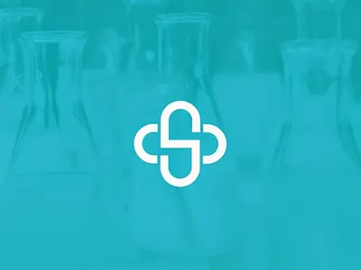 Monogram S logo aqua cross design medical pharmacy