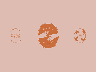Wellness Retreat Logo blush branding hands helping logo orange pink rainbow retreat wellness women
