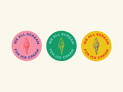 ice cream badges badges branding design ice cream illustration type
