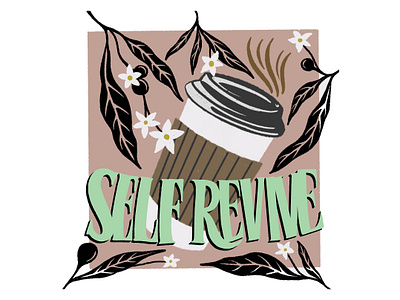 Self Revive caffiene call of duty coffee design graphic design procreate warzone