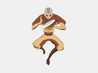 airbender aang airbender avatar design frisbee illustration sketch ultimate frisbee vector