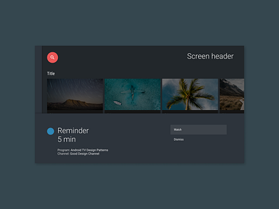 Smart TV design patterns. Android TV. Bottom notifications android android tv app design notification notifications smart tv ui ux