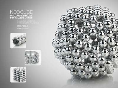 NeoCube - Product Images for Amazon Listing 3d 3d visualization amazon amazon listing black and white blackandwhite c4d cinema 4d close up closeup illustration listing physical render product images product render product rendering rendering steel studio studio light