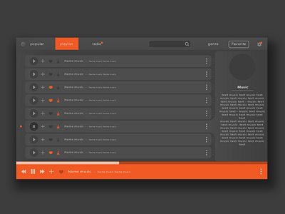 Music player/plaulist/Illustrator animation branding design illustration illustrator music player plaulist player typography ux web website