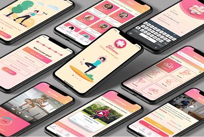 Bloom Iphone XR Mockup app branding clean design fitness app illustration invisionapp logo minimal sketch typography ui ux