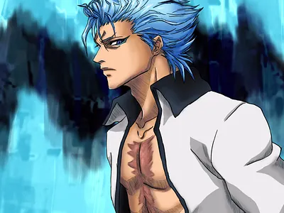 Grimmjow Jaegerjaquez. Bleach Anime adobe photoshop anime anime art art bleach blue character character design colorful digital art digital illustration digital painting drawing fantasy illustration manga manga art painting power villian