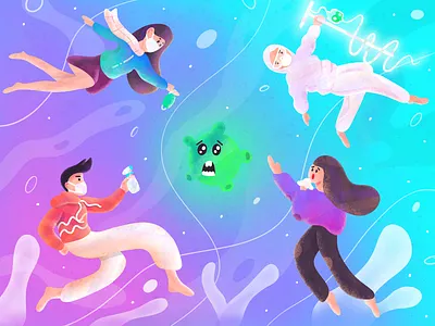 Covid-19 Illustration 2d illustration app illustration branding character clean covid19 design digital art drawing gradient illustration illustrator people procreate sketch ui ux