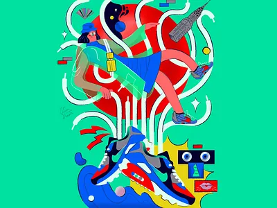 Sneaker Tree character fashion graphicdesign illustration laces shoes