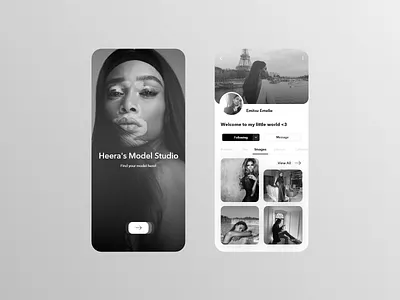 Heera's Model Studio app design fashion model product design ui ux uxui