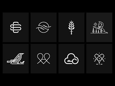 LOGOS I <3 bird branding design cherry cloud golden ratio golden ratio logo illusration key leaf letter s logo love minimal logo monogram