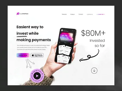 Finance Landing Page Design bank banking banking app banking website finance financial fintech money money app money landing money management money transfer money website send money ui wallet wallet website website website design
