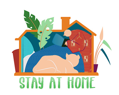 Stay At Home - 3 adobe corona corona virus coronavirus design illustration illustrator pandemic stay home stay safe stayhome sweet home sweethome virus