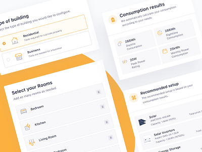 Solar Panel Configurator - Interface Elements card card design cards clean configurator design desktop solar ui ux web website