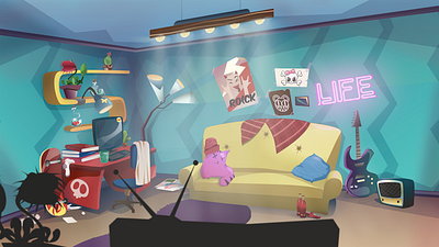 Teenager Room Concept art design illustration vector