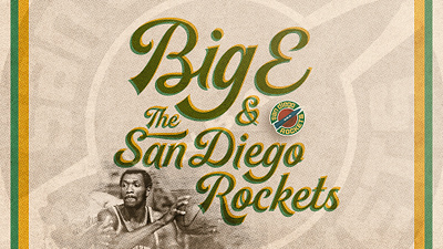 Big E & The San Diego Rockets basketball big e elvin hayes houston rockets illustration logo nba retro san diego rockets script vector vintage