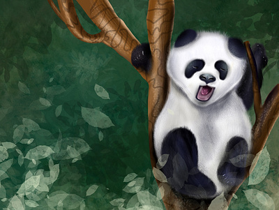 Sleepy Panda Illustration animal app art clean color digital art digital painting drawing graphic illustration imhassanali modern panda bear procreate procreate art sketch symbol web website wildlife