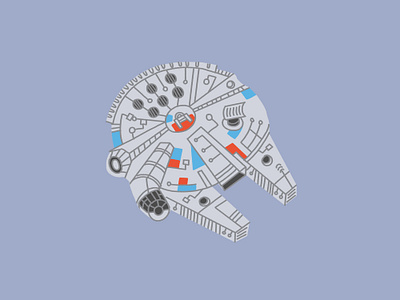 Millennium Falcon cute fan art fun scifi ship star wars