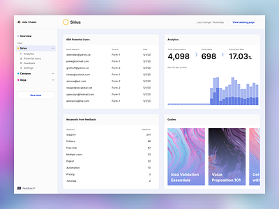 Pulsar — Dashboard first look app dark mode sketch ui website