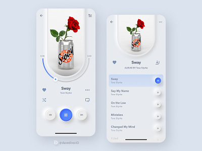 Music Player Neumorphism album cover design minimalist music neumorphism playlist product design trend