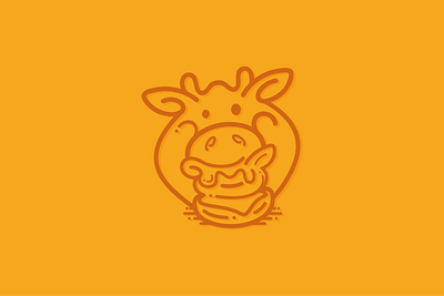 Cow burger branding burger cheese cow creative fast food illustrator logo logodesign restaurant vector vector art yellow