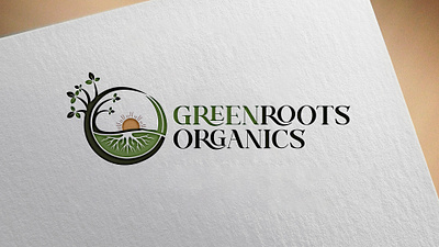 Green Roots Organics Logo Design climate climate logo eco eco friendly logo green green logo nature nature logo organic organics logo plant plant logo root root logo roots soil soil logo sun sun logo tree logo