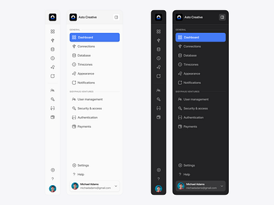 Sidebar Component clean cleanui component dailyui dark mode dashboard desktop interface menu minimalist mobile navigation popular saas sidebar trend ui web web app website