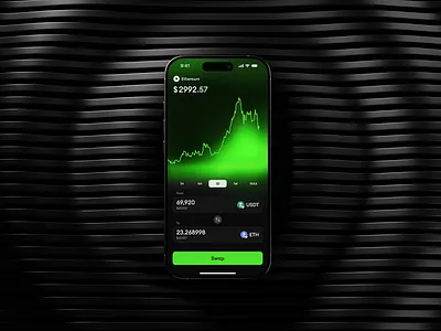 Crypto Swap - Dark Mode Trading UI binance bitget candlestick crypto crypto wallet cryptocurrency cryptoswap dark mode eth ethereum exchange irradiance neongreen okx swap trading wallet web3