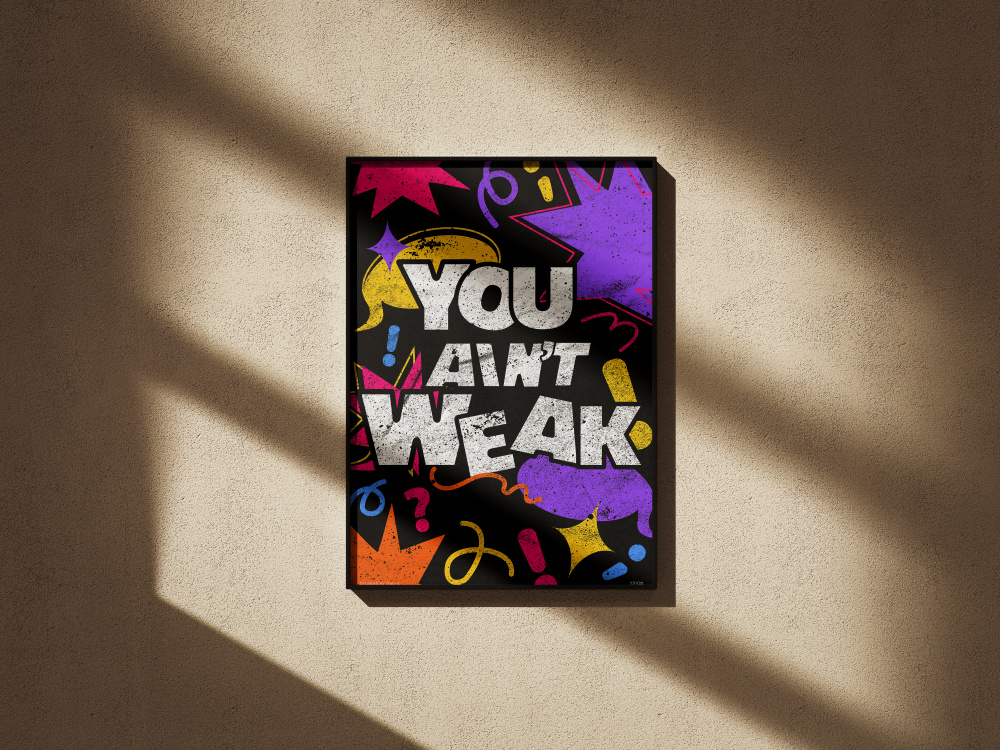 Poster Design - "You Ain't Weak" design graphic design graphics illustrator poster poster design typography vector