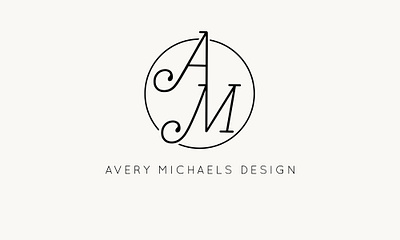 Avery Michaels Design avery design logo initials minimal monogram monograms serif logo