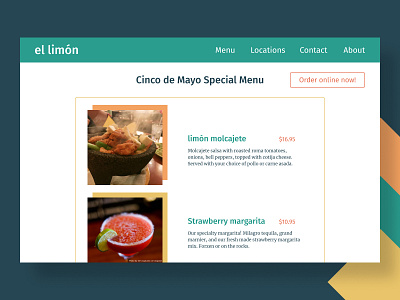 Food Drink Menu dailyui