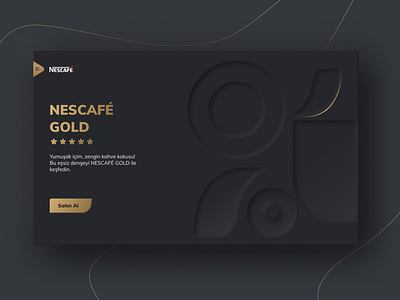 Nescafe Gold Landing Page Redesign - Black Theme app application black black theme coffee design figma gold landing page minimalism neumorphic neumorphism redesign redesign concept ui ui design ux webpage website website design