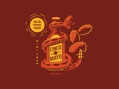 Old Chicago Cinco de Mayo Mini Tour Tee beer cinco de mayo illustration mexico snake