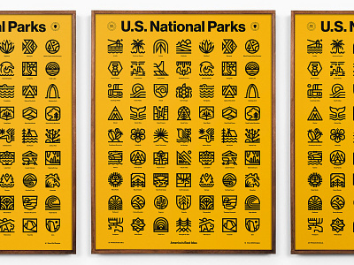National Parks Poster animal art grand canyon illustration mountains national park outdoors park poster print usa yellowstone yosemite