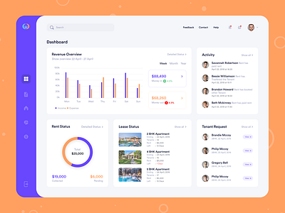 Property Management Dashboard app branding chart dashboard design figma illustration logo management property ux vector