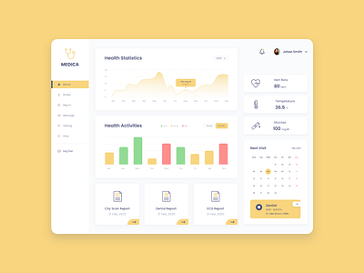 Medical Dashboard adobe xd branding dashboard dashboard ui design illustration medical uiux vector