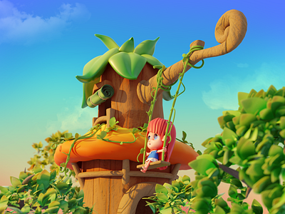神木村的薄暮 blender3d c4d