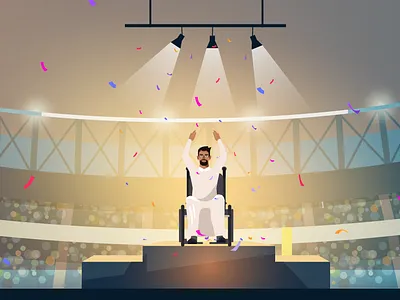 Handicap defiant character concept flat illustrations illustrator