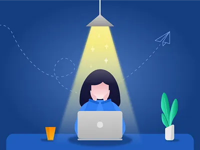 Lost in Thoughts girl girl illustration illustration art illustrations lamp light lost mind thinking thoughts wandering work from home working