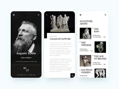 Art exhibition app ui