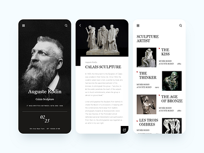 Art exhibition app ui