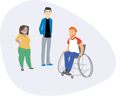 Personas diversity illustrator people ui ux wheelchair