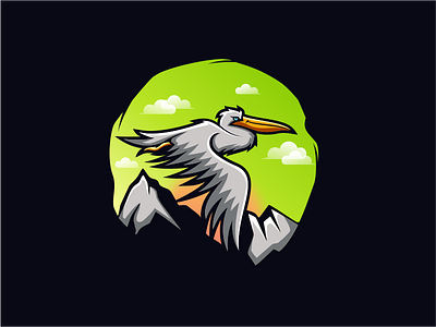 FLYING PELICAN ameirca art cloud design dribble ideas illustration illustrations illustrator illustrators instagram logo logoawesome logoinspirations logoplace mountain pelican sale thedesignmate vector