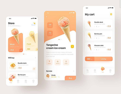 icecream parlour appdesign bakery branding dailyui logo shop ui ux